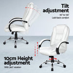 Computer Desk 120cm Executive Office Chair Set PU Leather High Back