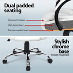 Computer Desk 120cm Executive Office Chair Set PU Leather High Back