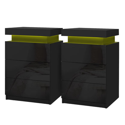 Black bedside table 45x35x68cm, side view