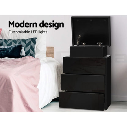 Black bedside table 45x35x68cm, view 6
