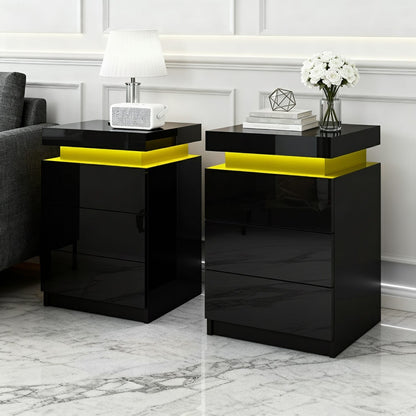 Black bedside table 45x35x68cm