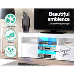 Entertainment Unit TV Cabinet LED 160cm White Bobi