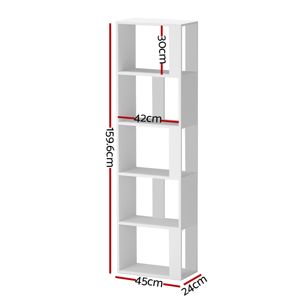 Bookshelf 5 Tiers - LINA White
