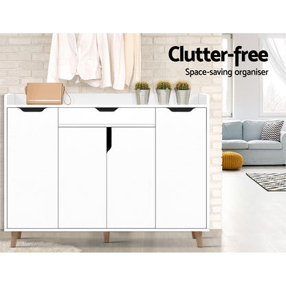 Versatile Shoe Rack Cabinet - 26 Pairs White