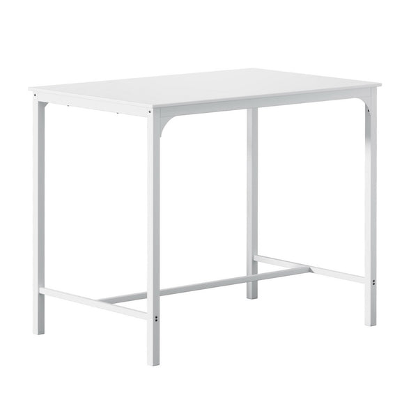  Bar Table Dining Desk High Kitchen Shelf Metal Legs Cafe Pub White