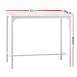 Bar Table Dining Desk High Kitchen Shelf Metal Legs Cafe Pub White