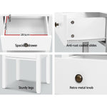 Bedside Table 1 Drawer - Bow White