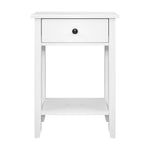 Bedside Table 1 Drawer With Shelf - Bowie White