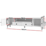 Tv Cabinet Entertainment Unit 160Cm White Kubi