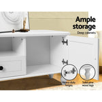 Tv Cabinet Entertainment Unit 160Cm White Kubi