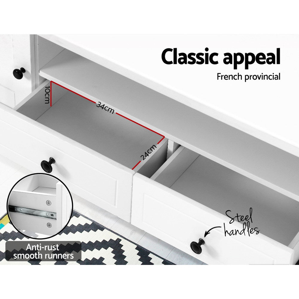 Tv Cabinet Entertainment Unit 160Cm White Kubi