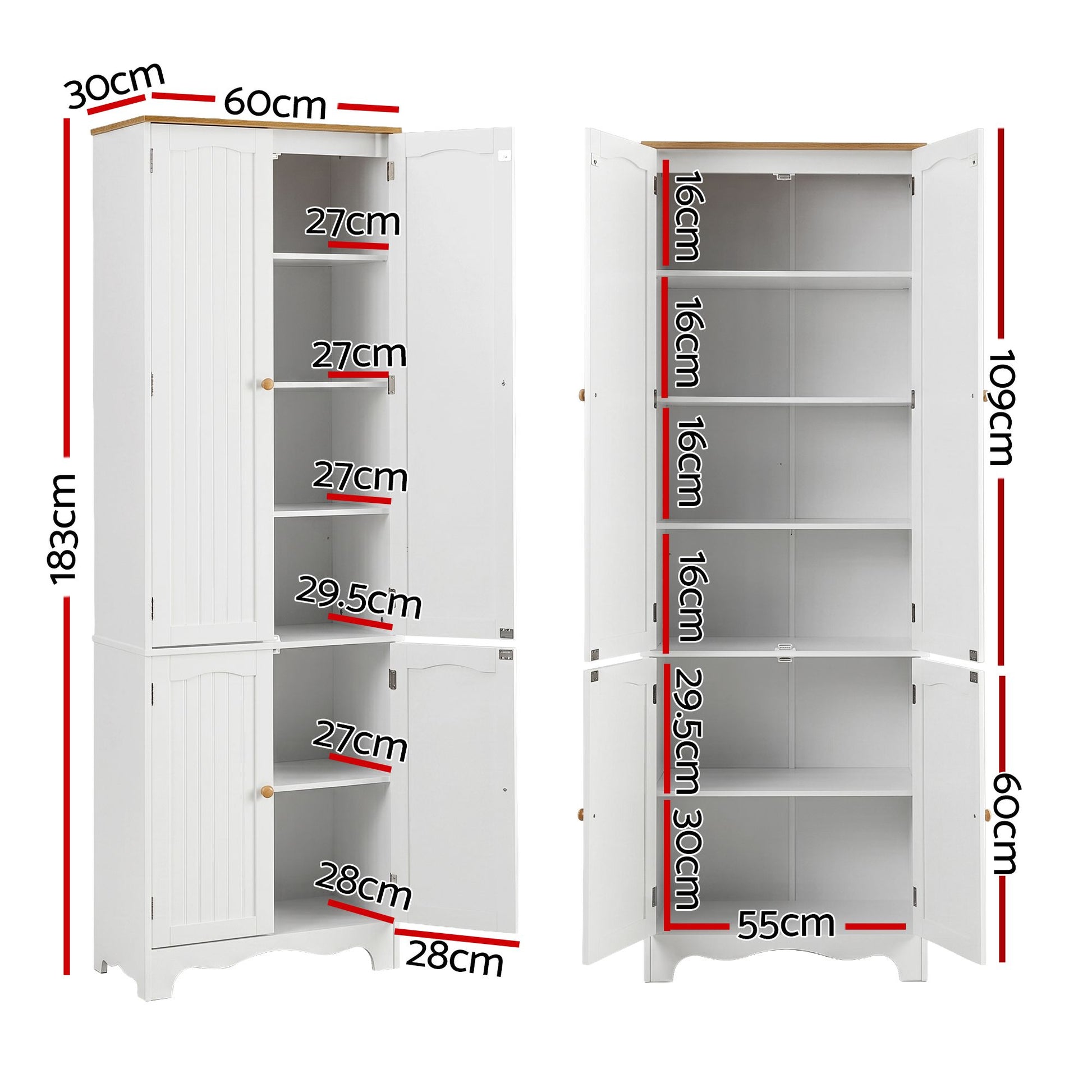 Tall Pantry Cabinet 6-Tier Set of 2 | HomeAndLiving - 3