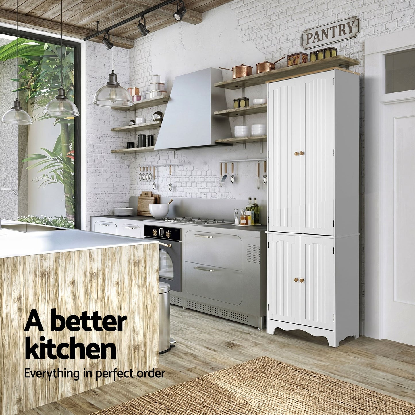 Tall Pantry Cabinet 6-Tier Set of 2 | HomeAndLiving - 6