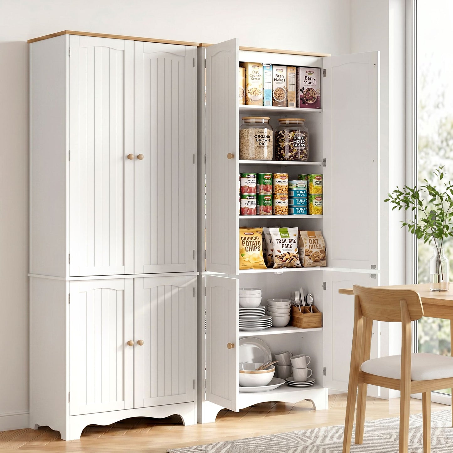 Tall Pantry Cabinet 6-Tier Set of 2 | HomeAndLiving - 8