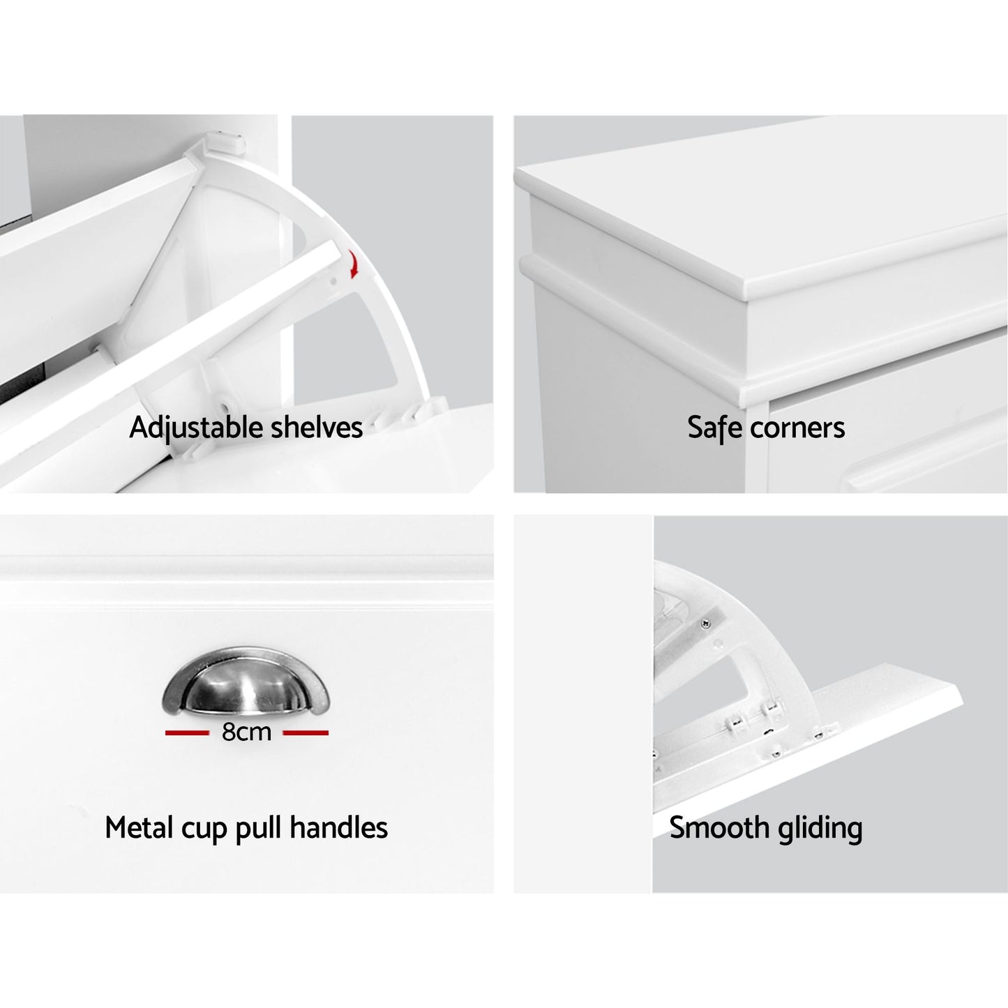 Shoe Cabinet 3 Flip Drawer White Set of 2 | HomeAndLiving - 9