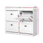 Sleek Shoe Rack Cabinet - 24 Pairs White