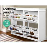 Sleek Shoe Rack Cabinet - 24 Pairs White