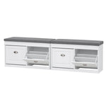 Shoe Bench Set Flip Drawer Storage White | HomeAndLiving