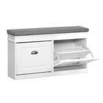 Shoe Bench Set Flip Drawer Storage White | HomeAndLiving