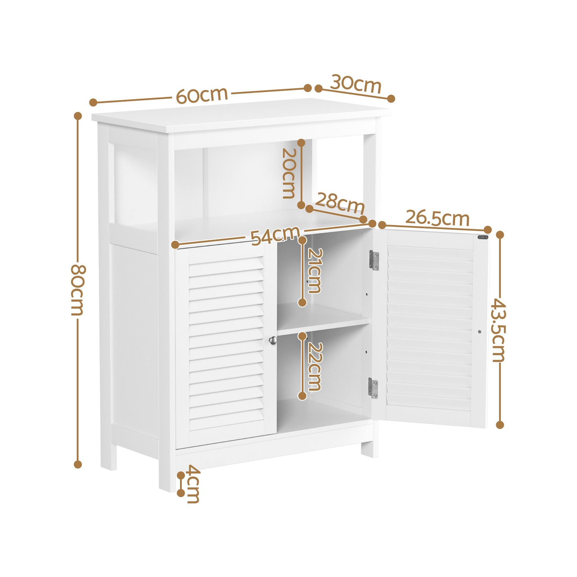 Buffet Sideboard Cabinet Set of 2 White | HomeAndLiving - 4