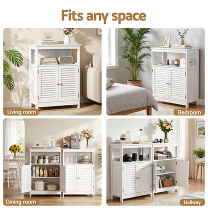 Buffet Sideboard Cabinet Set of 2 White | HomeAndLiving - 9