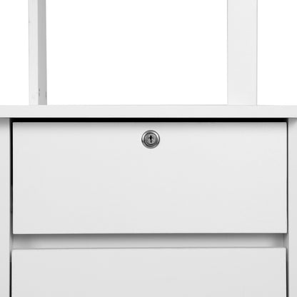 Computer Desk Office Study Desks Table Drawer Bookshelf Cabinet