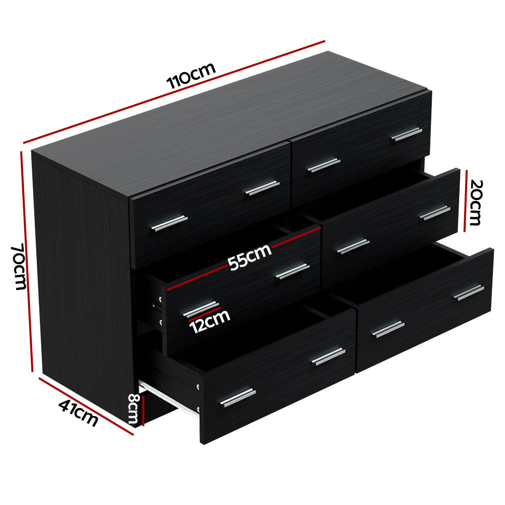 6 Chest Of Drawers - Veda Black