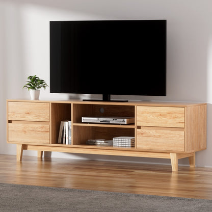 Entertainment Unit Stand Tv Cabinet Storage Drawer Shelf 180Cm Wooden