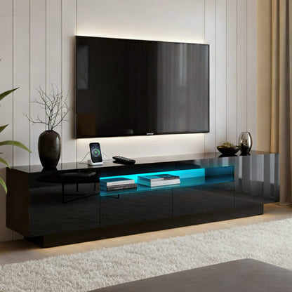 Tv Unit Storage Black 180x34x42cm