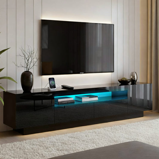 Tv Unit Storage Black 180x34x42cm