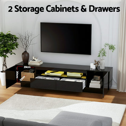 Tv Unit Storage Black 180x34x42cm