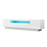 TV Unit Entertainment Unit Storage Drawer RGB LED 180cm White