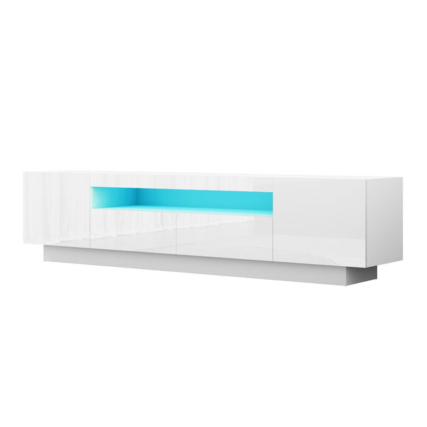  TV Unit Entertainment Unit Storage Drawer RGB LED 180cm White