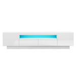 TV Unit Entertainment Unit Storage Drawer RGB LED 180cm White