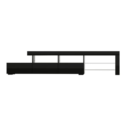 Entertainment Unit Tv Cabinet Led 215Cm Black Caya