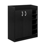 Shoe Cabinet 2 Doors Storage Cupboard - Black