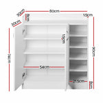 Shoe Cabinet 2 Doors Storage Cupboard - White