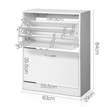 Shoe Rack Cabinet Adjustable Shelves 24 Pairs White Iris