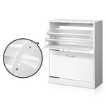 Shoe Rack Cabinet Adjustable Shelves 24 Pairs White Iris
