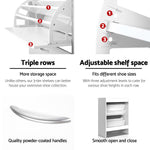 Shoe Rack Cabinet Adjustable Shelves 24 Pairs White Iris