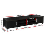 Tv Cabinet Entertainment Unit 190Cm Black Danson