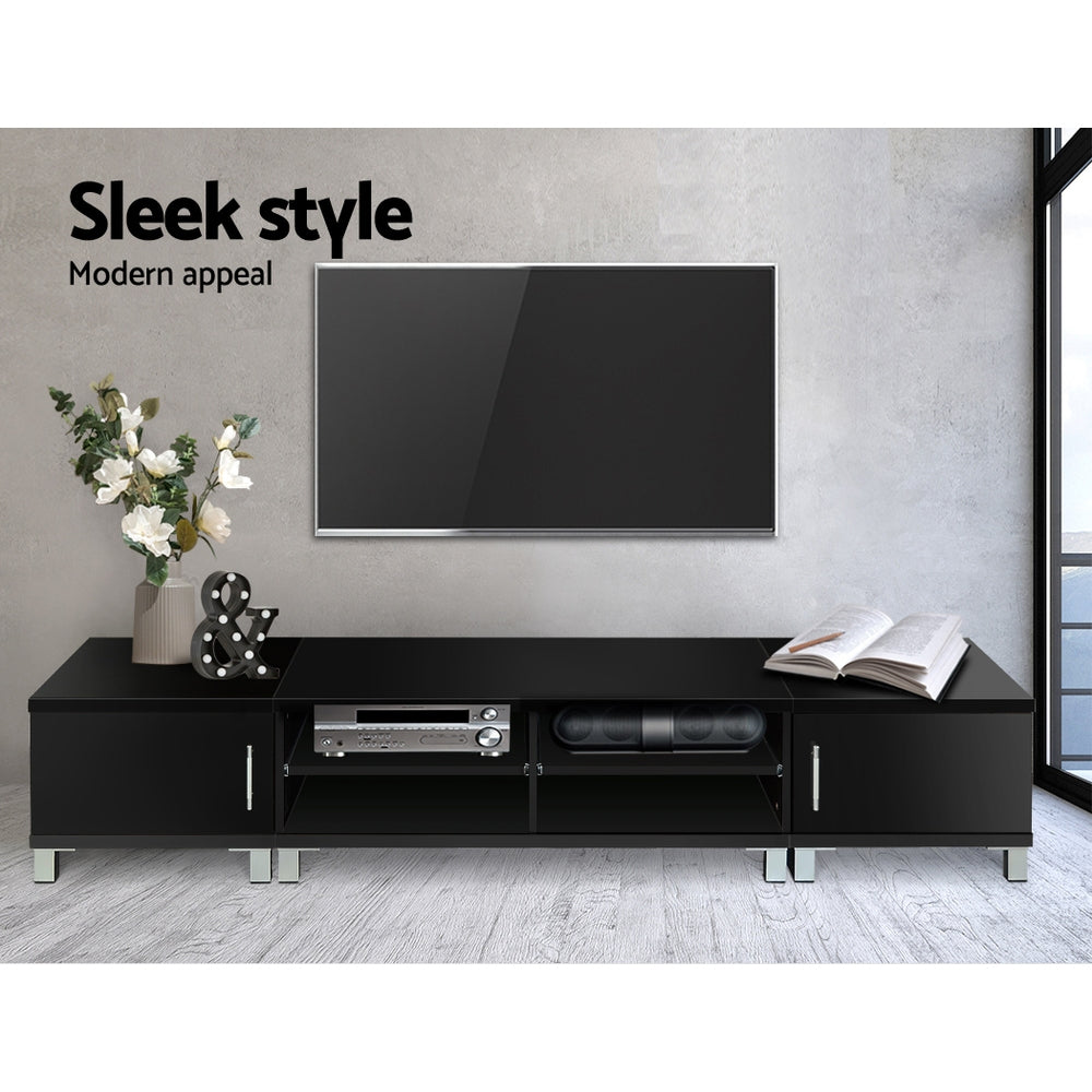 Tv Cabinet Entertainment Unit 190Cm Black Danson