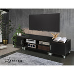 Tv Cabinet Entertainment Unit 190Cm Black Danson