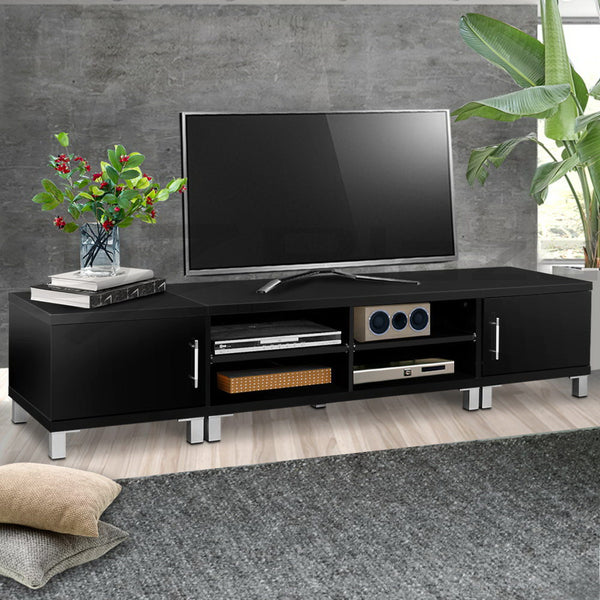  Tv Cabinet Entertainment Unit 190Cm Black Danson