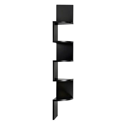Corner Shelf 5 Tier Black 19x19x123cm