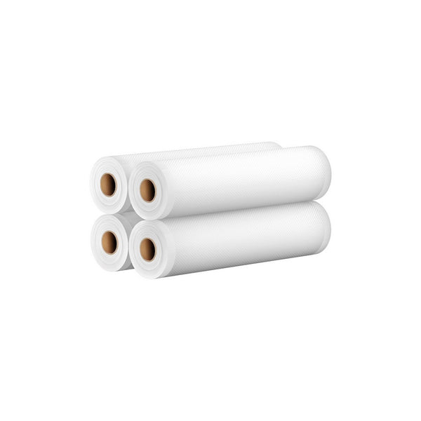  4 Rolls Food Vacuum Sealer Bags - Heat-Sealing Storage 28x600CM