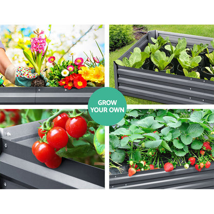 180x90cm Raised Garden Bed - Galvanized Steel