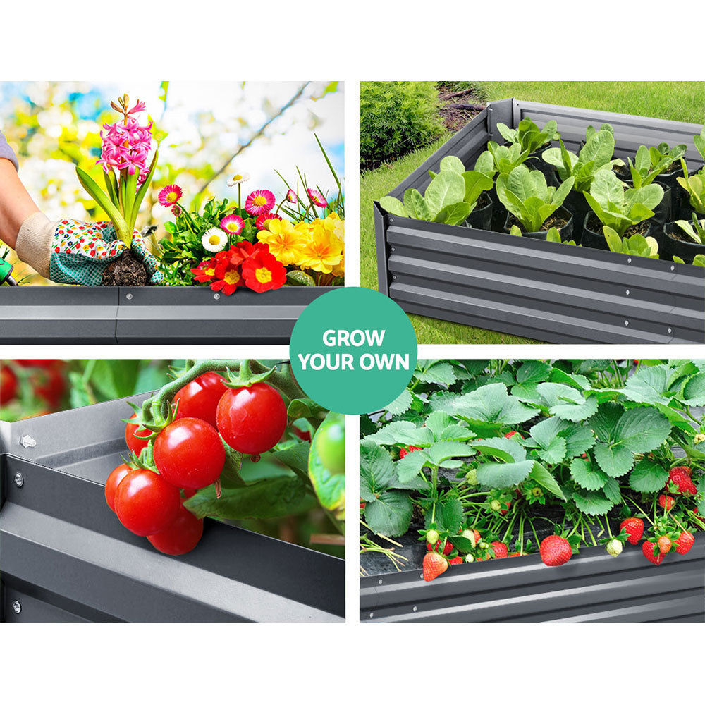 Garden Bed 210x90cm Planter Box Raised Container Galvanised Steel