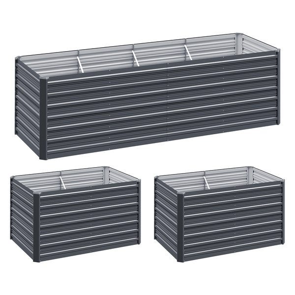  Garden Bed 240x80x77cm Planter Box Raised Container Galvanised Herb