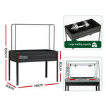 Elevated Metal Garden Bed Kit w Mini Greenhouse Cover 116x60cm Stand-Up Height Trellis